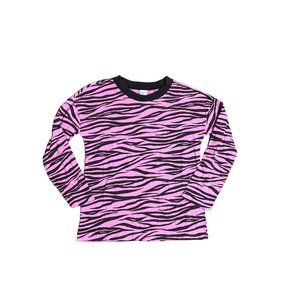 Melrose & Market Kids' Graphic Print Long Sleeve T-shirt In Pink Crayon Zebra St